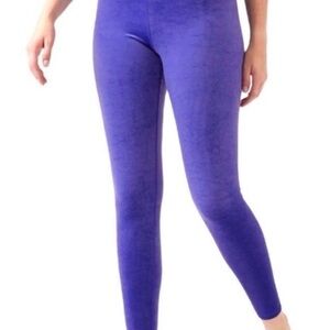Set! Athleta Purple Velvet-Look High-Waist Leggings  & matching sports bra